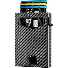 Mens Wallet with RFID Blocking | Tri-Fold Front Pocket Design | 12 Card Slots, 2 ID Windows & Cash Slot | Aluminum Card Ejector | Durable & Lightweight Mens Accessories Carbon