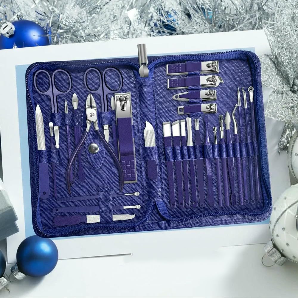 Kit coupe-ongles 30 pièces en acier inoxydable, le coffret soin idéal