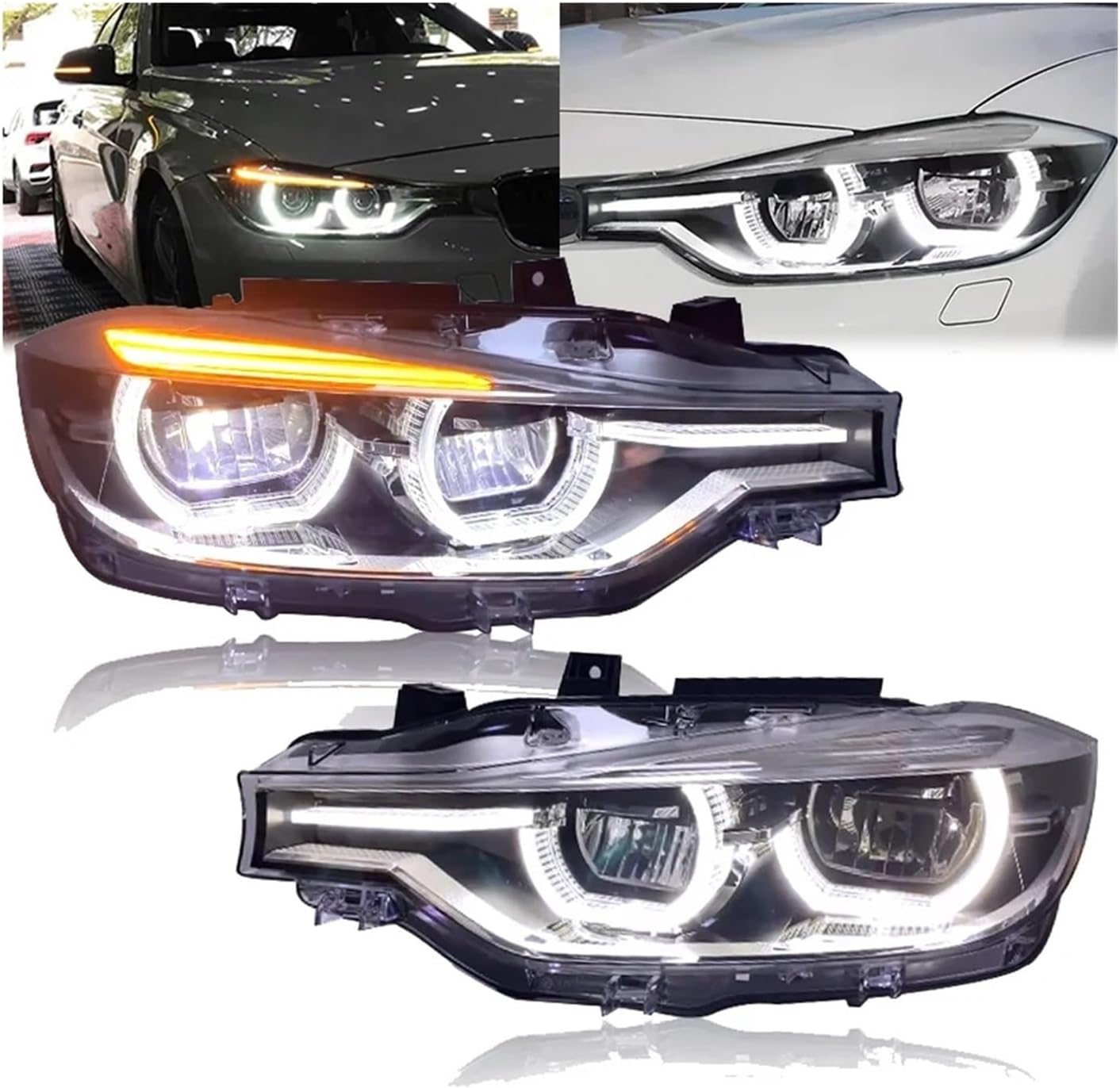 Automobile LED Headlights Assembly Compatible For F30 F35 320i 328i 335i 3 Series 2013-2018 Replace Halogen Xenon Headlight Car Accessories