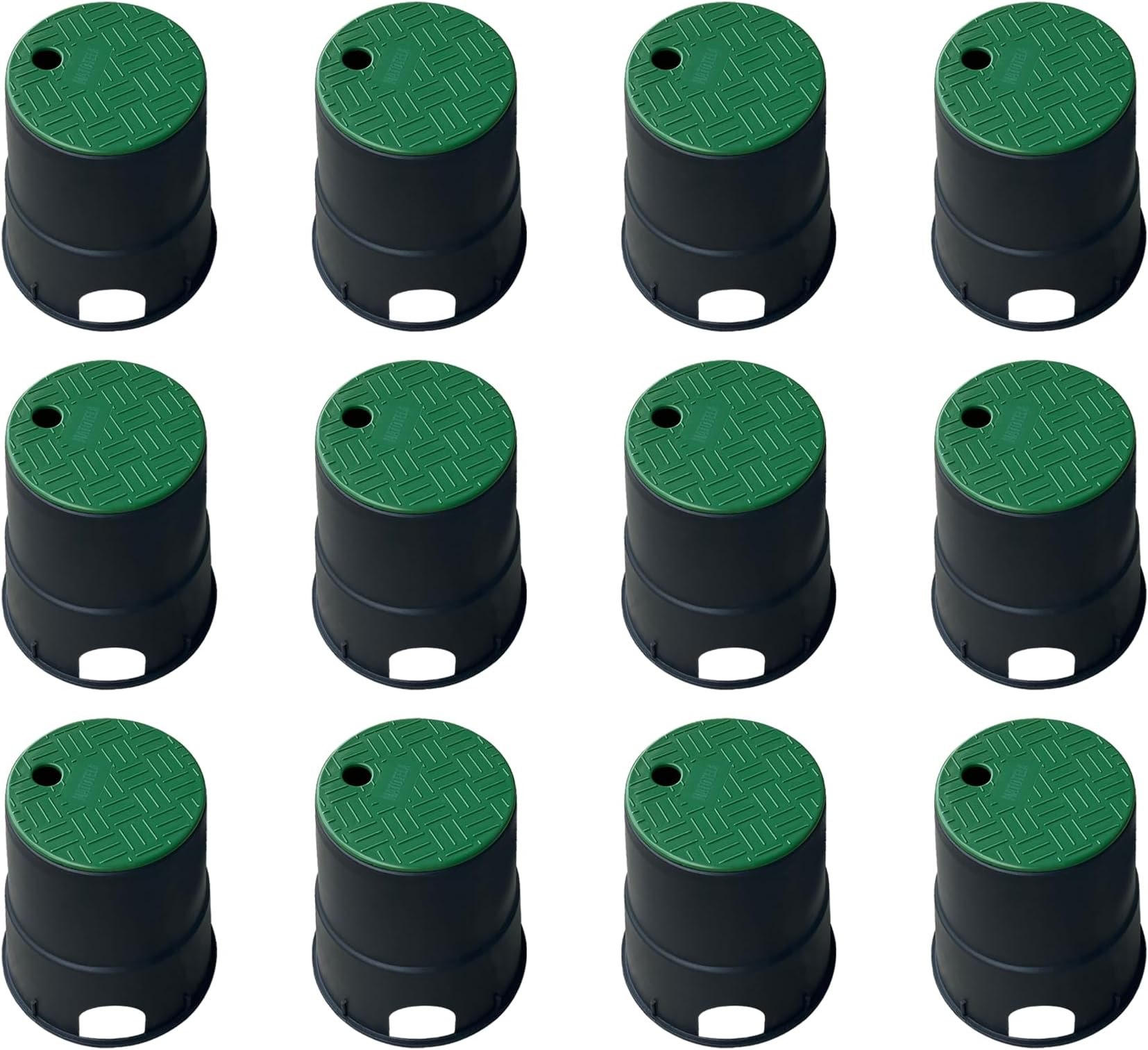 12 Sets Durable PP Valve Boxes Anti Slip 6 In Circular Sprinkler Valve Box, Plastic Round Irrigation Box with lid for Garden Yard Outdoor Lawn Grassland Ground Farm,Water Meter Box Cover
