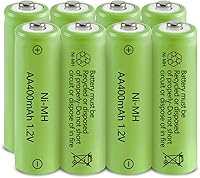 Vista 7 de JINTION Baterías AA recargables solares Ni-MH doble A 400 mAh paquete de 8