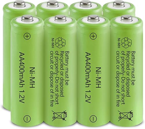 Miniatura 7 de JINTION Baterías AA recargables solares Ni-MH doble A 400 mAh paquete de 8