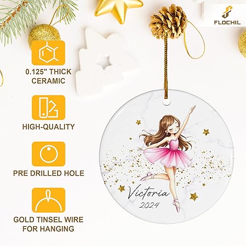 Miniatura 6 de Adornos personalizados para árbol de Navidad, adornos de balle con nombre personalizado para niñas, regalos para jugadores de Balle, adornos de