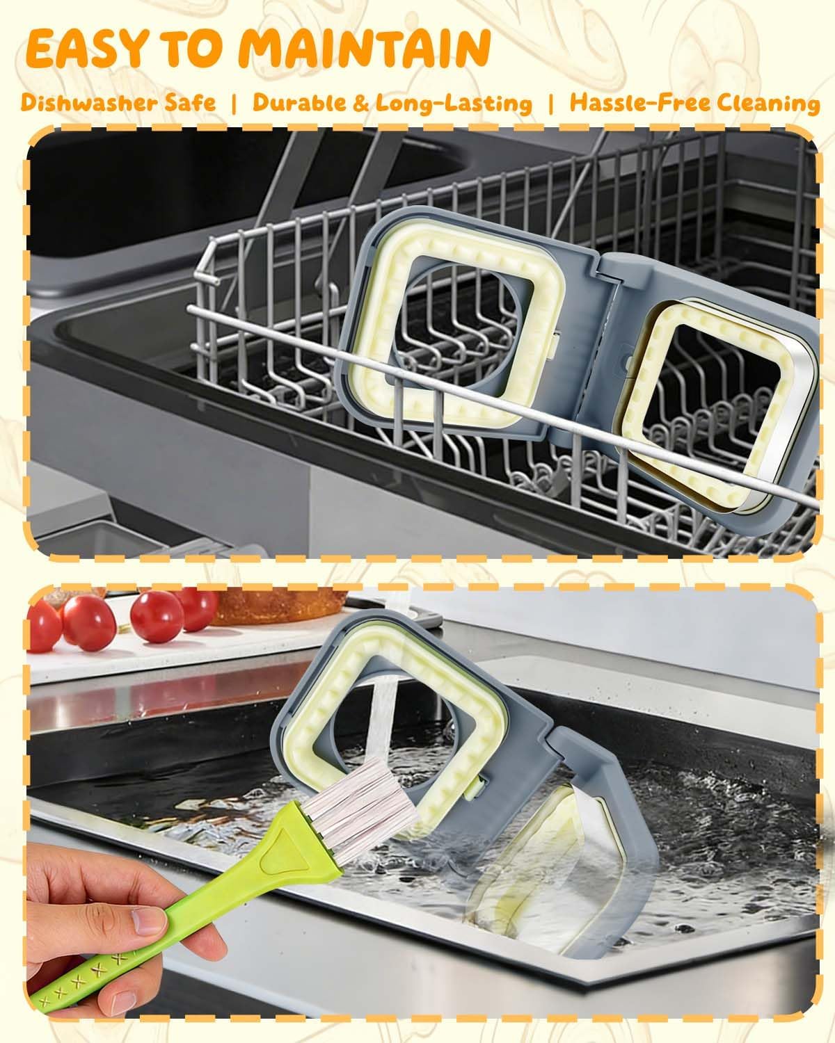 CHICHAUS Uncrustable Sandwich Maker,Sandwiches Pocket Circle Shape 3.7Inch Sandwich Cutter and Sealer,Sandwich Cutter for Kids Breakfast and lunchboxes (3-Shape Grey)