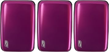 RFID Blocking Aluminum Credit Card Case Fuchsia - 3 Pack