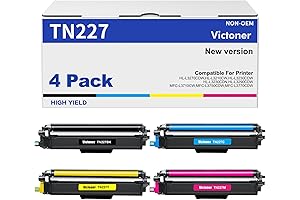 4-Pack TN227 High Yield Toner Cartridge Compatible with Brother MFC-L3770CDW HL-L3290CDW