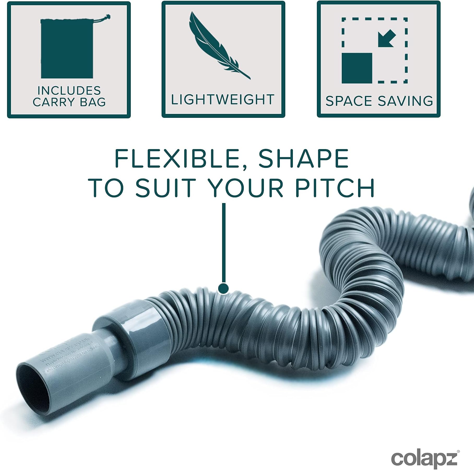 Colapz Caravan Accessories - Collapsible, Flexible & Extendable Waste Pipe System (4 X 1m Pipes, Carry Bag, Cleaning Brush)