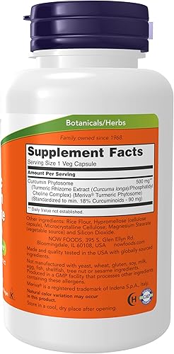 Miniatura 2 de NOW Foods Supplements, Curcumin Phytosome, Bio-Enhanced Turmeric Extract, 60 Veg Capsules