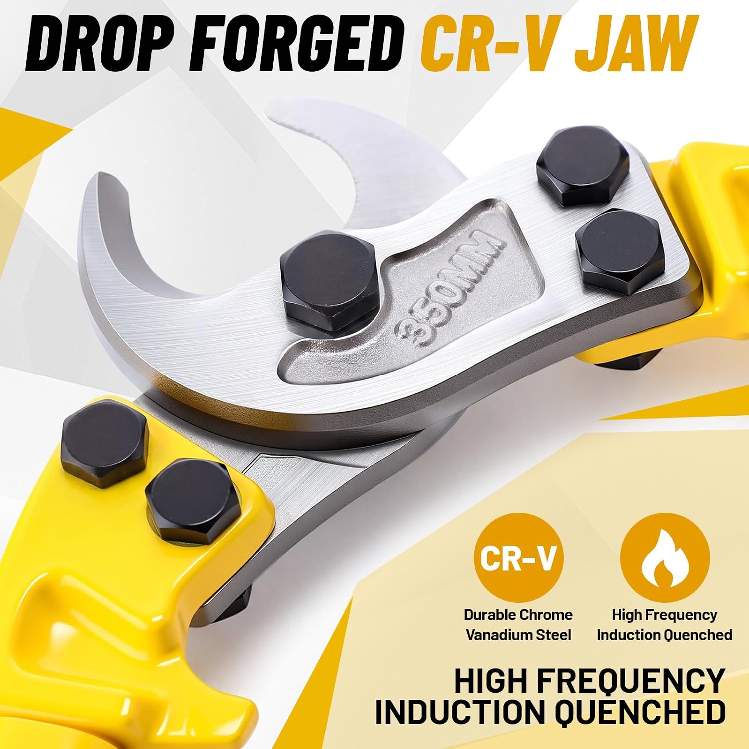 1 Set of 14" Stainless Steel Cable Cutter and Safety Gloves Anti-slip Dots Heavy Duty Grip Wire Cutters Carbon Steel Wire Rope Cutters for Railing Work