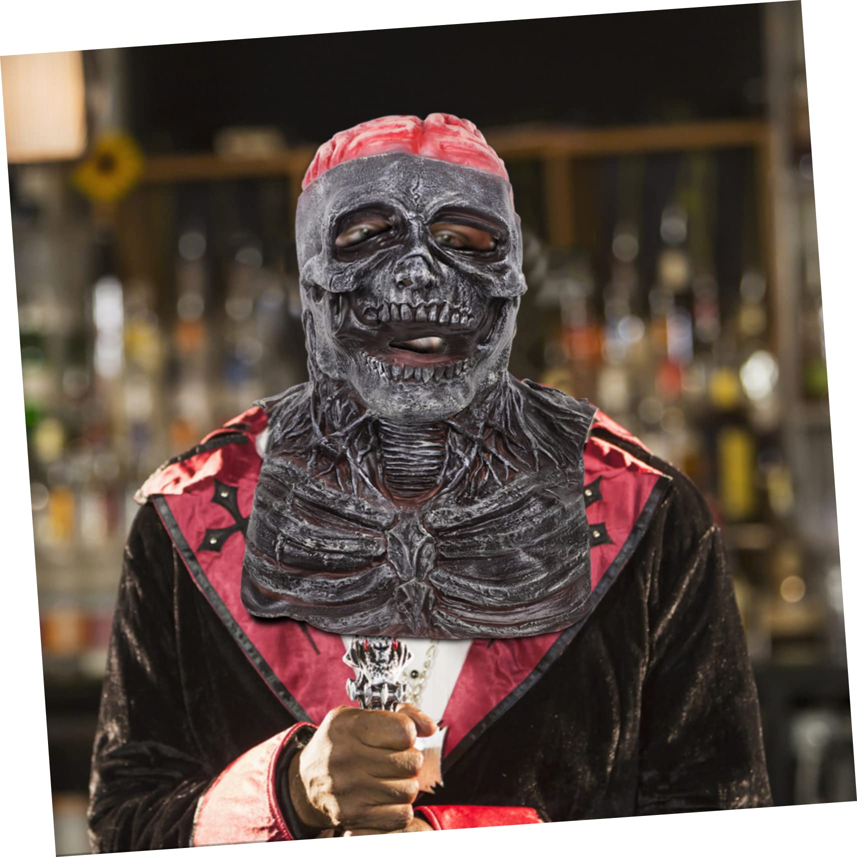 Alasum 5kawałki Creepy Skull Mask z Ruchomą Szczęką Straszna Maska Halloween Akcesoria Do Przebrania Imprezy Tematyczne Idealna Karnawał i Halloween