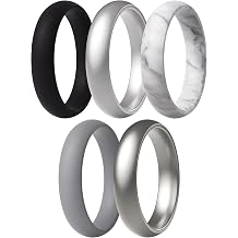 ThunderFit Silicone Bridal Rings Set for Women, 5.5mm Wide, 2mm Thick, Wedding Rubber Bands, Variety Multipack 1-12
