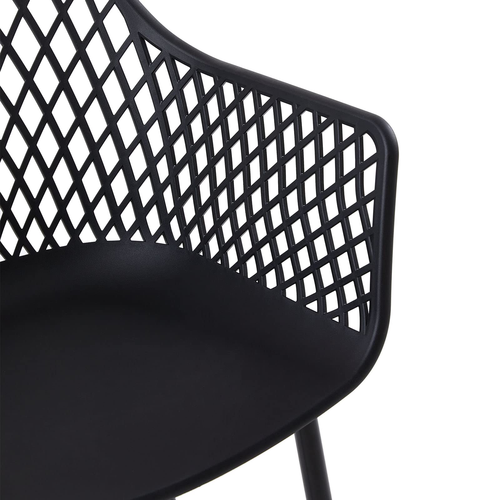 buybyroom Juego de 2 sillas de jardín, sillas de jardín para exteriores, muebles de balcón, sillas de salón para exteriores, para balcón pequeño, sillas de terraza, soporta 120 kg, color negro