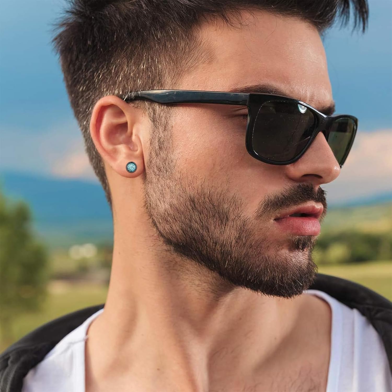 Stud Earrings 925 Sterling Silver Stud Earrings for Mens Womens Pierced Mens Earrings Jewelry Gift for Father's Day Gifts - Image 3