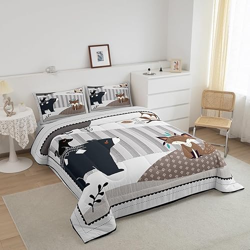 Miniatura 21 de Castle Fairy Juego de edredón de elefante de dibujos animados, tamaño individual, juego de edredón Kawaii de animales salvajes para niños y niños