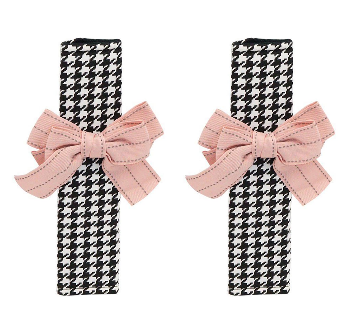 Kixnor Cute Bow Car Seat Belt Cover Pads, 2 Pack Universal Seat Strap Cushion Pads, Cars Safety Seatbelt Strap Shoulder Pad for Women Girls