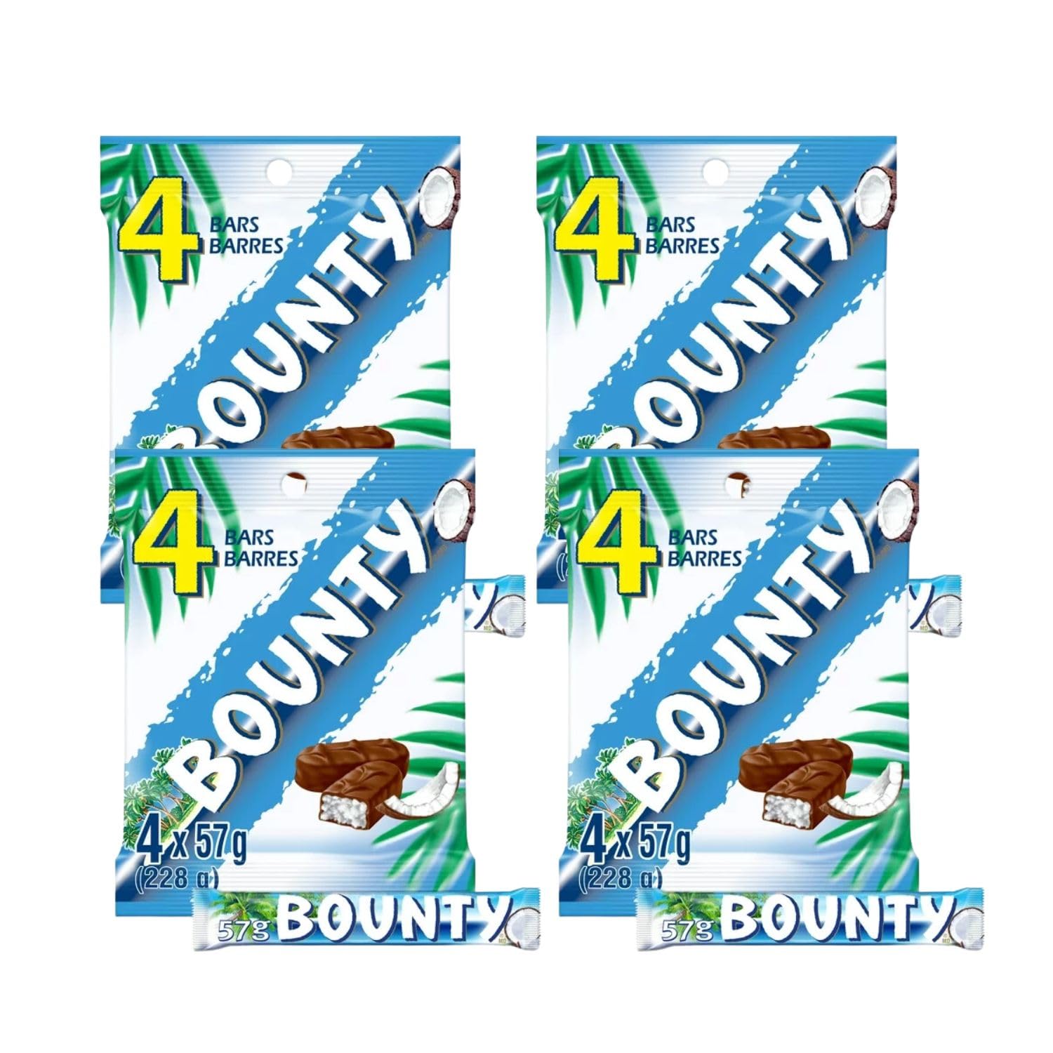 GenericBou nty Coconut Milk Chocolate Bars, 4 Full-Size Bars, 228g/8.04oz (Pack of 4) Shipped from Canada, Mini