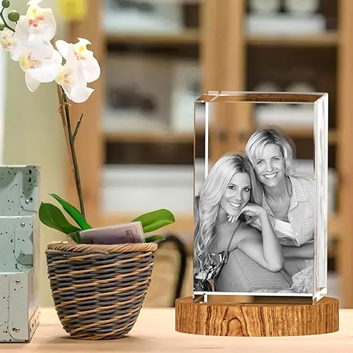 Miniatura 6 de Foto de cristal 3D, regalos personalizados para mujeres, ella, esposa, hombres, mamá, marido, gran regalo personalizado con tu propia foto,