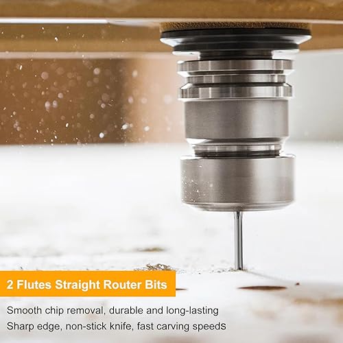 Miniatura 7 de HOZLY Juego de brocas rectas de 1/8 pulgadas (CED 0.039 in 0.059 in 0.079 in 0.098 in 0.125 in) Fresa 2 flautas de corte CNC de doble filo de acero