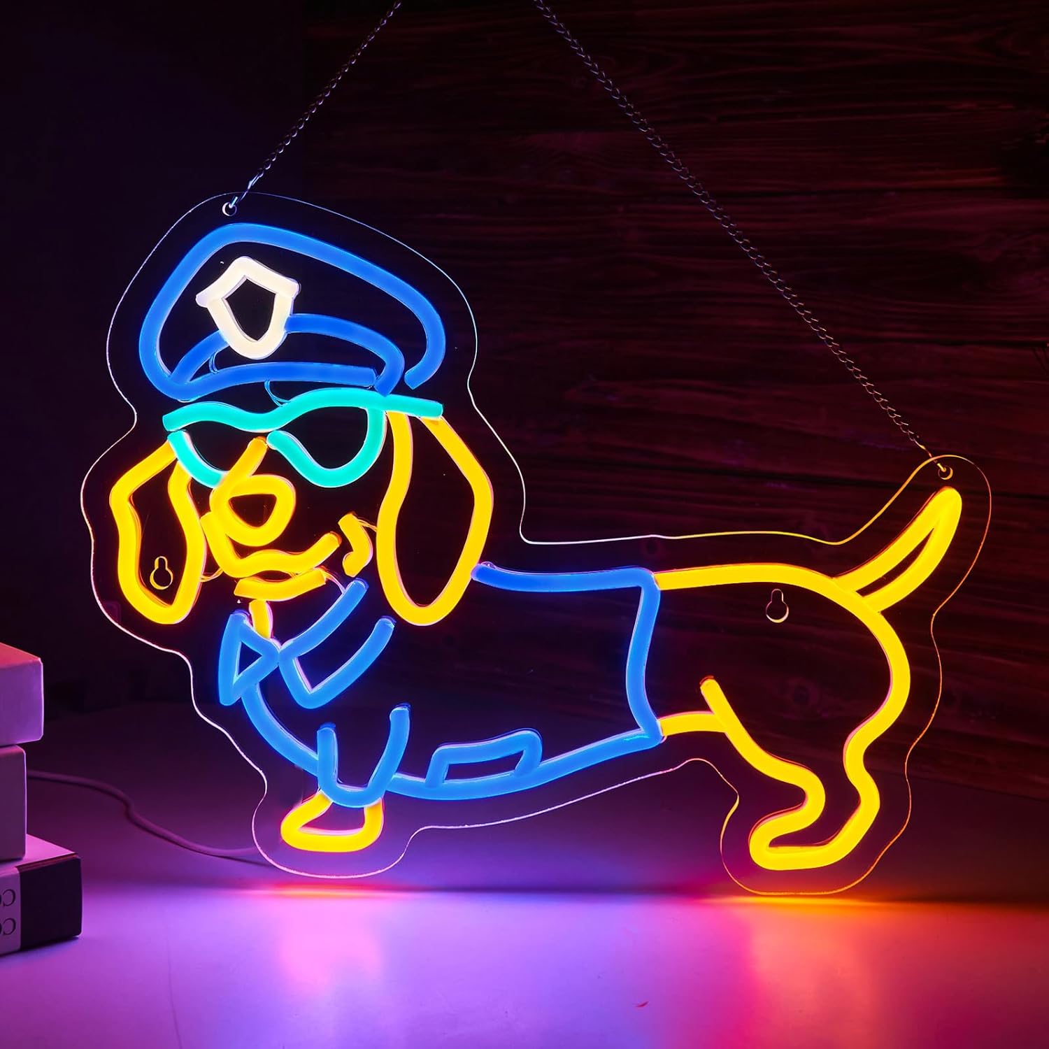 Dachshund Neon Sign Dog Sign for Wall Decor Smart plug timer compatible USB-Powered Teen Room Gifts for Birthday Kids Boys Room Decor(16.4x12.5Inch)