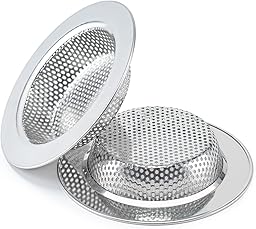 Honmein 2 Pcs Sink Strainer for Most Kitchen Sink Drain Basket, Upgraded Double-Layer Safe Design Kitchen Sink Strainer (Outer Diameter 4.5 Inch)