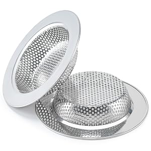 2 Pcs Sink Strainer for Most Kitchen Sink Drain Basket Upgraded Double-Layer Safe Design Kitchen Sink Strainer Outer
