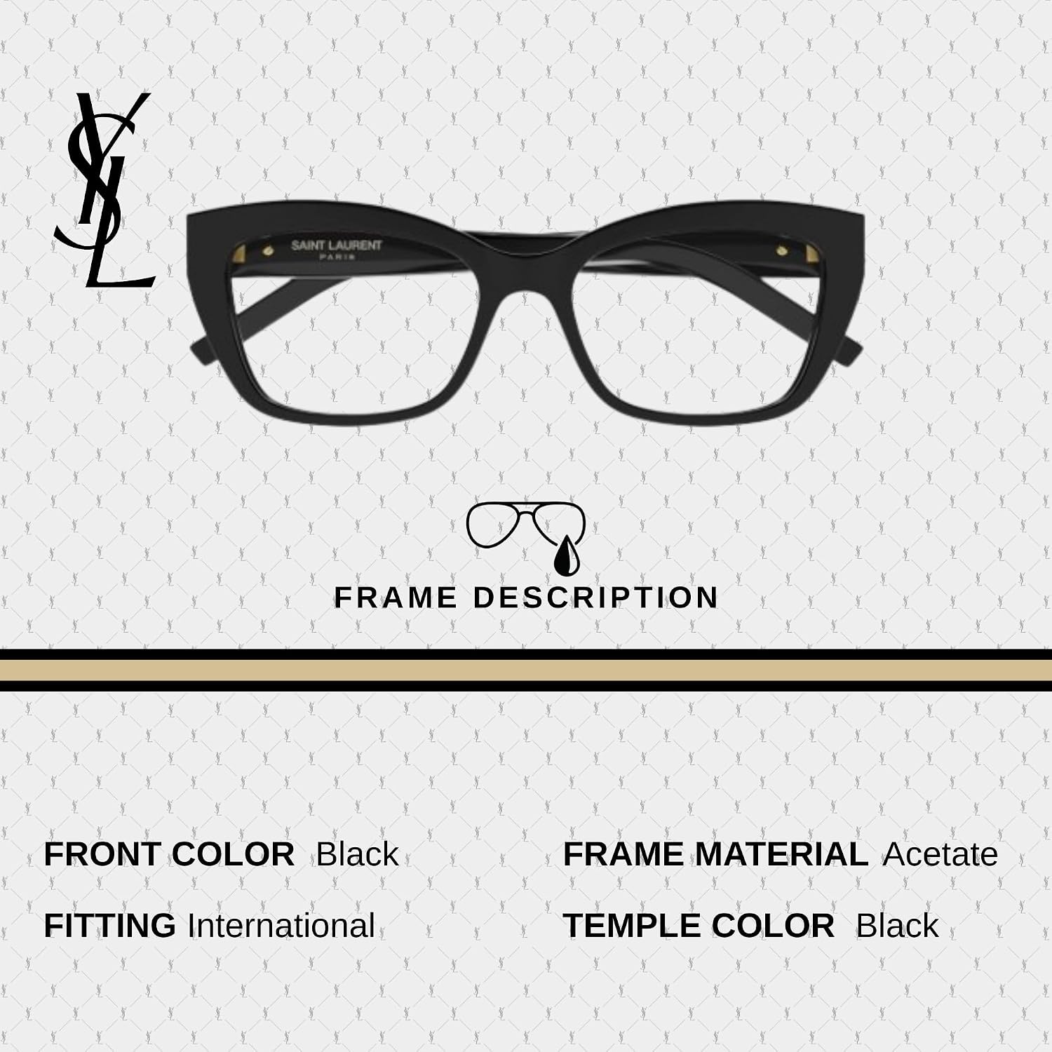 SAINT LAURENT SL M117 Black Monogram Soft Cat-Eye Shape Eyeglasses with Luxury Eyewear Kit Bundle - Embrace Sophistication and Elegance