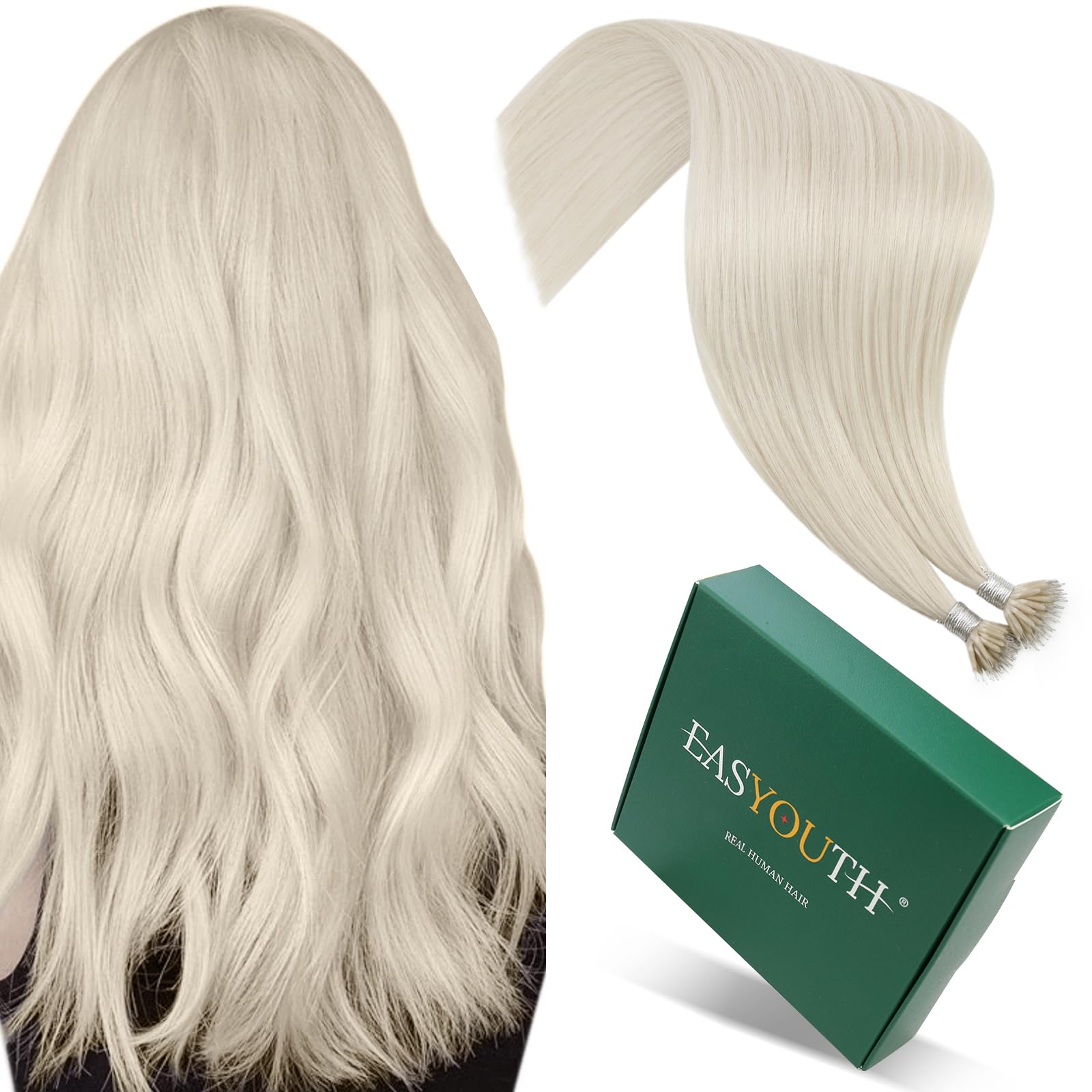 Easyouth U Tip Hair Extensions Brown Keratin Tip Hair Extensions Real Human Hair Darkest Brown Keratin Hair Extension Human Hair with Natural Texture 18Inch 50G 1G/S — view 25