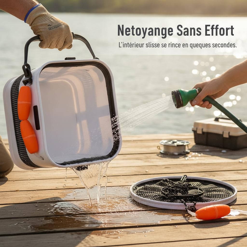 Seau Pliable en Plastique pour la pêche aux appâts Vivants et Poissons Vivants, Seau à appâts - pour Les appâts, 30cm