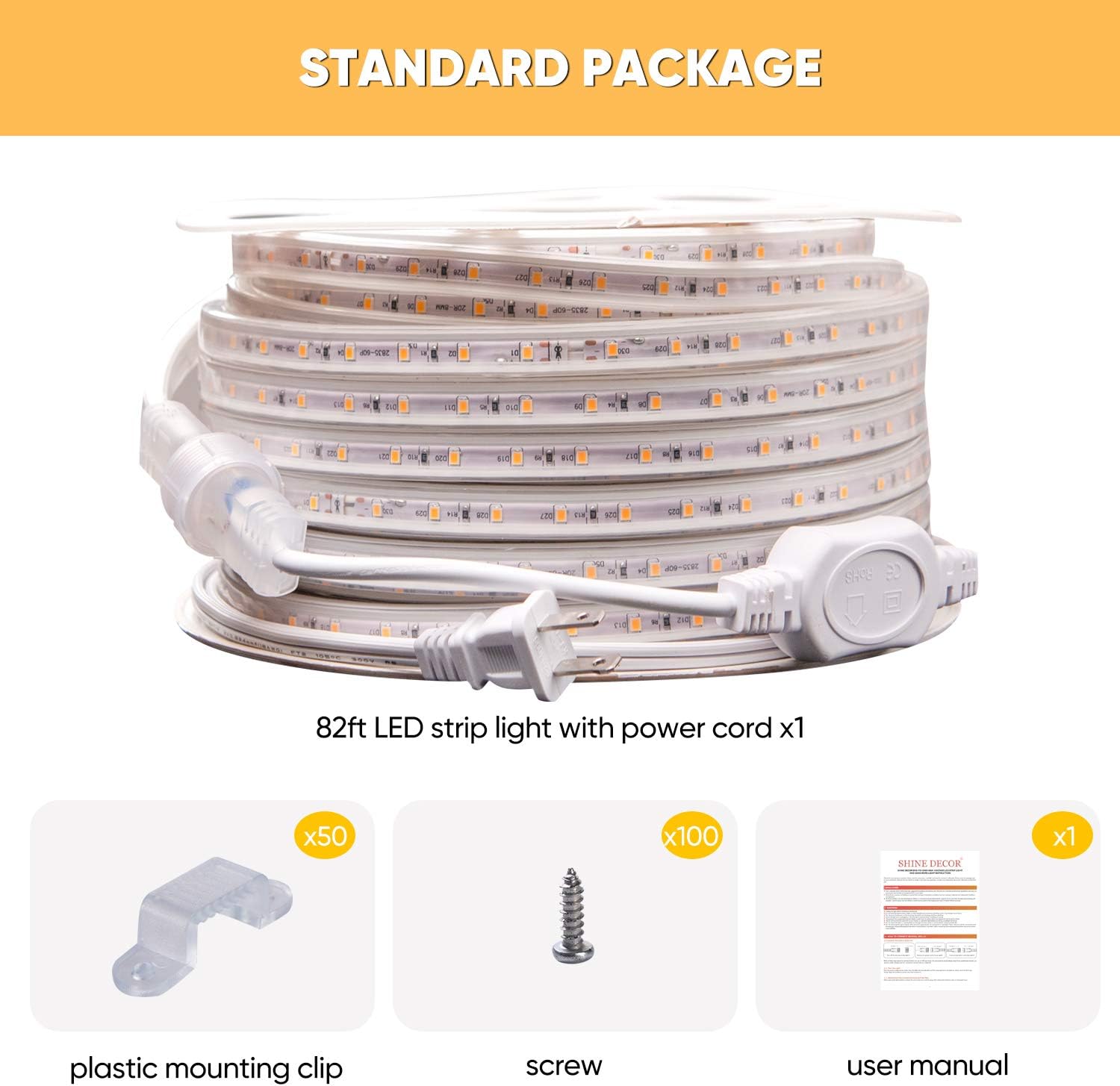 One-Day Sale: Up to 50% Off Shine Decor 82FT LED Rope Lights 3000K Warm White Cold-Resistant, AC110V-120V Flexible Connectable LED Strip Lights Kit IP65 Waterproof, Decorative Lighting Strips Cuttable for Indoor Outdoor Scenery 70% Off Discount Shine Decor 82FT LED Rope Lights 3000K Warm White Cold-Resistant, AC110V-120V Flexible Connectable LED Strip Lights Kit IP65 Waterproof, Decorative Lighting Strips Cuttable for Indoor Outdoor Scenery