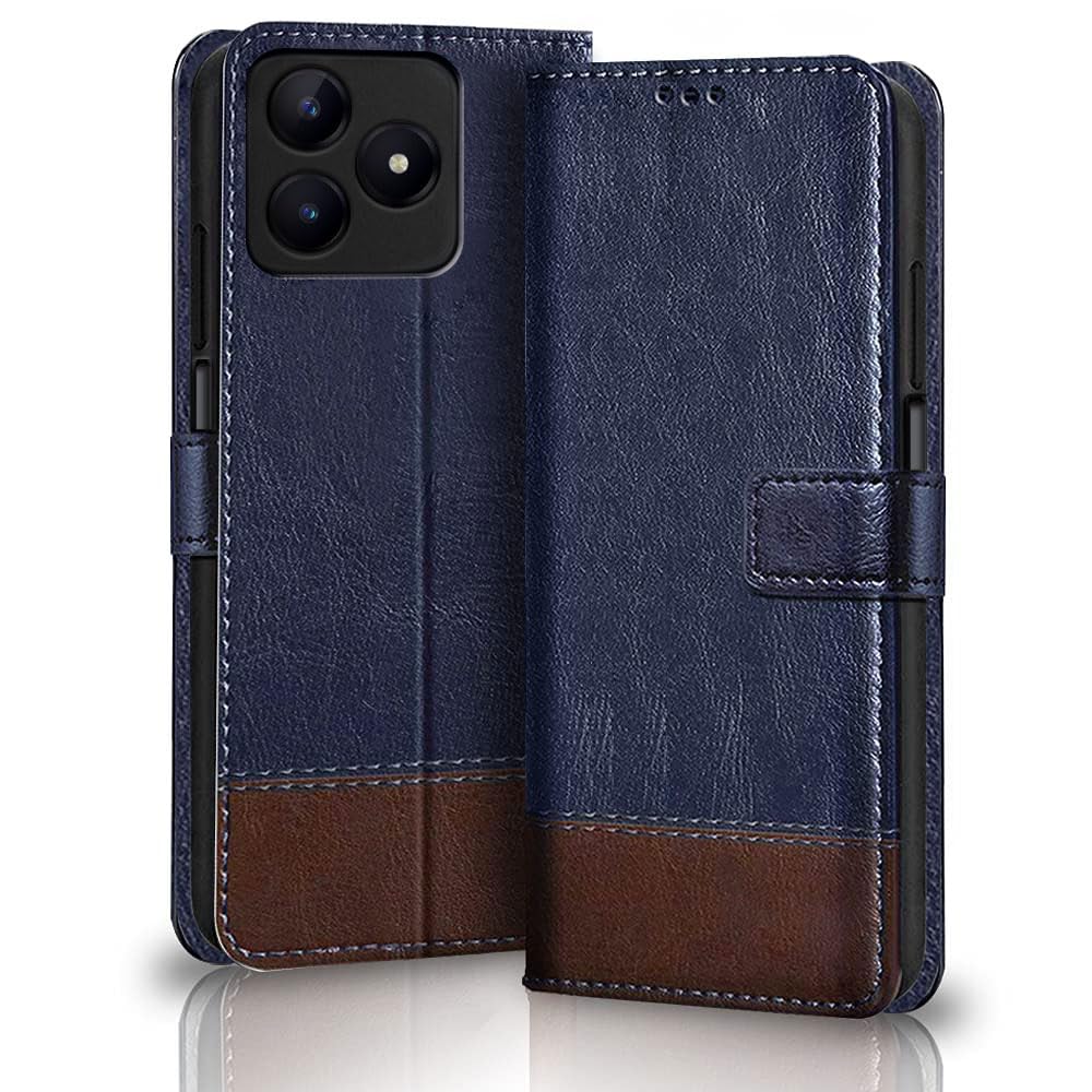 TheGiftKart Flip Back Cover Case for Realme C63 / Narzo N63 | Dual-Color Leather Finish | Inbuilt Stand & Pockets | Wallet Style Flip Back Case for Realme C63 /Narzo N63 (Faux Leather, Blue & Brown) (B0D6N9V4F3) Amazon Price History, Amazon Price Tracker