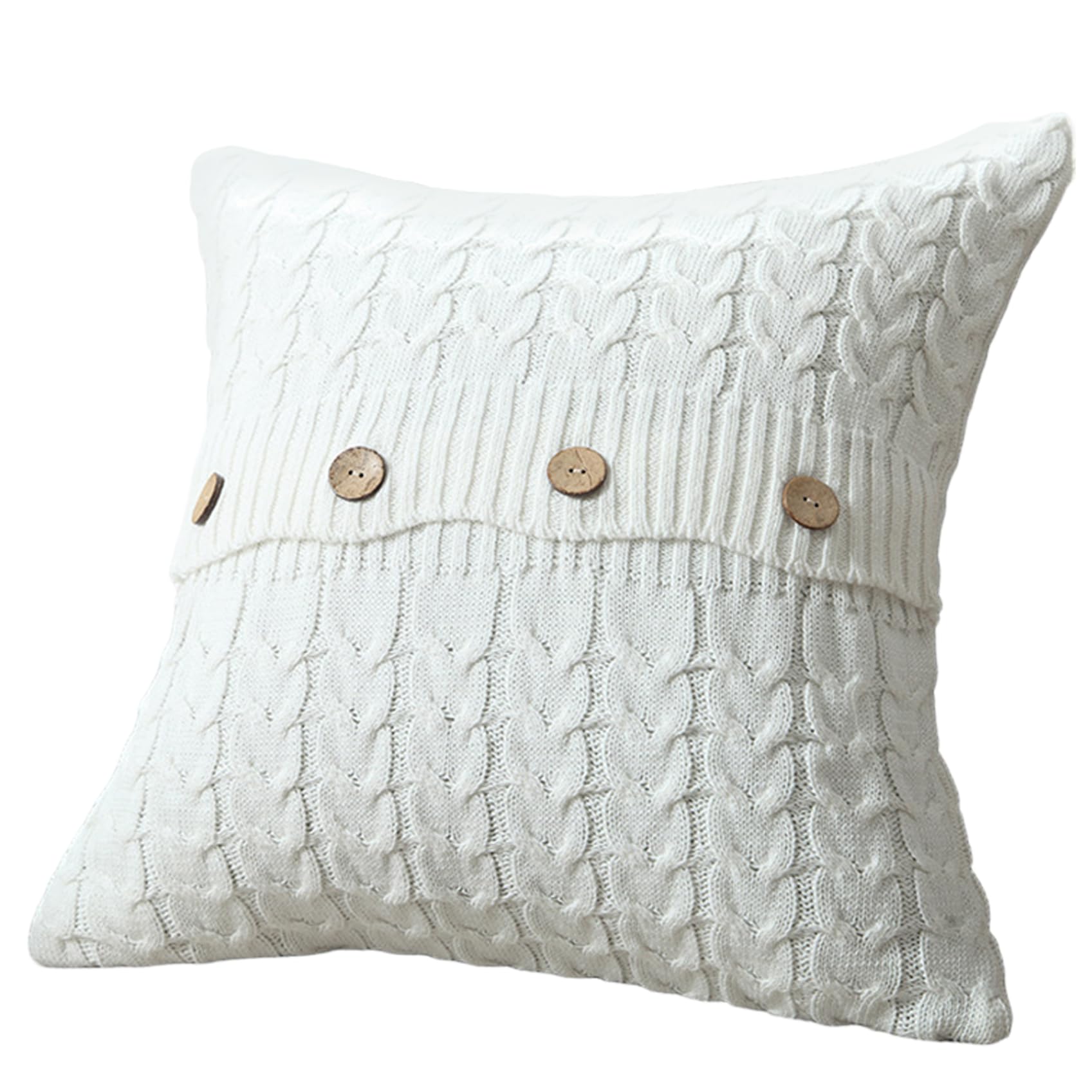 Housse de coussin carrée chaude en tricot torsadé 45x45 pour lit et canapé