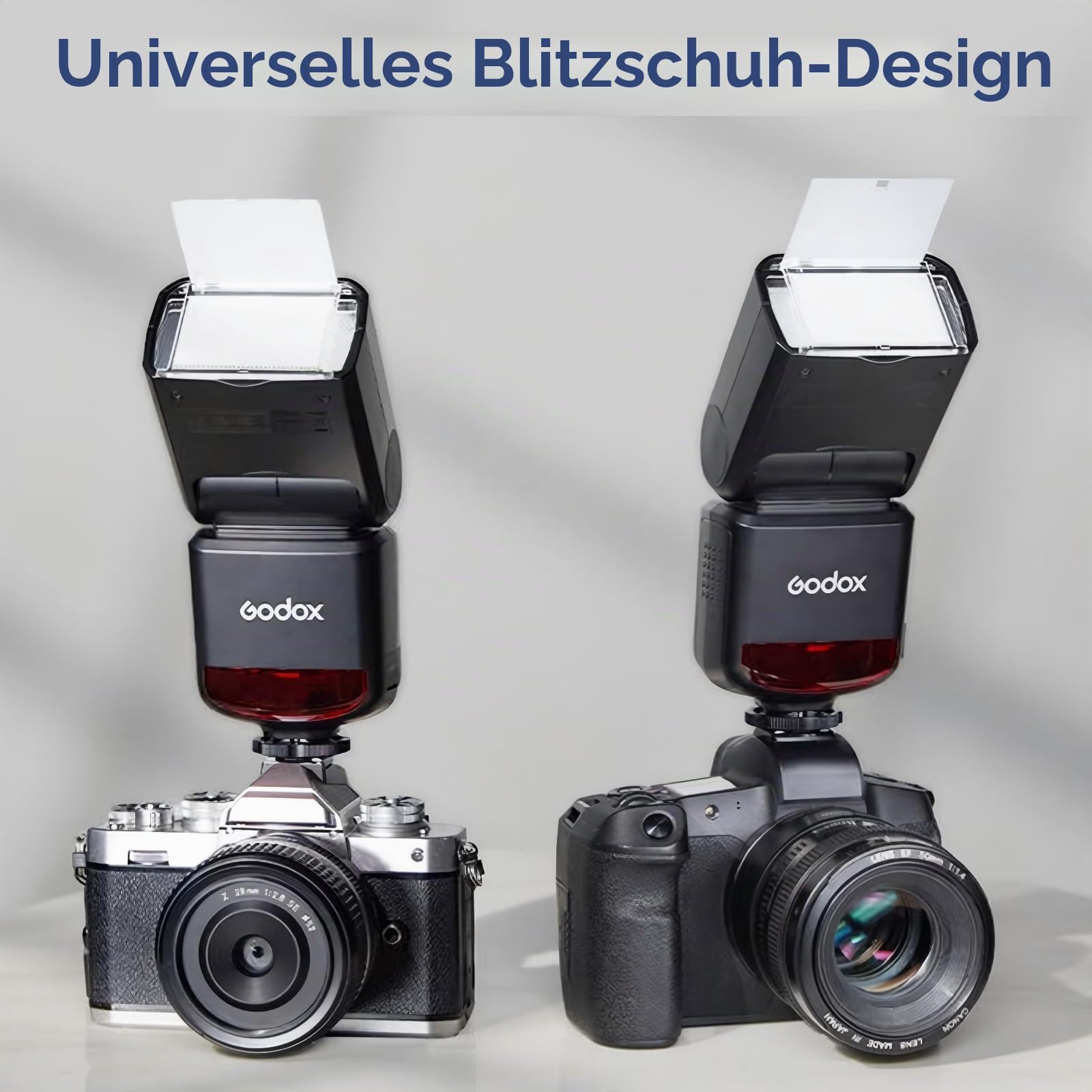 Godox TT520III Kamera Blitz Speedlite, TT520 III Flash 8 Leistungsstufen, S1/S2 Optische Auslösung, 1,8s Ladezeit, Dreh- & Neigekopf, Kompatibel mit Canon Sony Nikon Fujifilm Olympus Panasonic Pentax