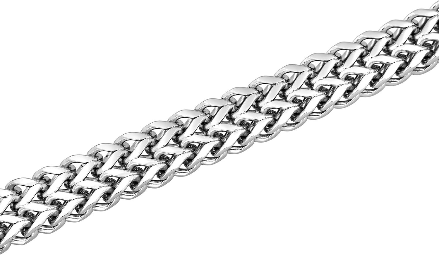Men's Stainless Steel Double Franco Link Bracelet with Secure Fold Over Clasp - Durable & Stylish - Image 4