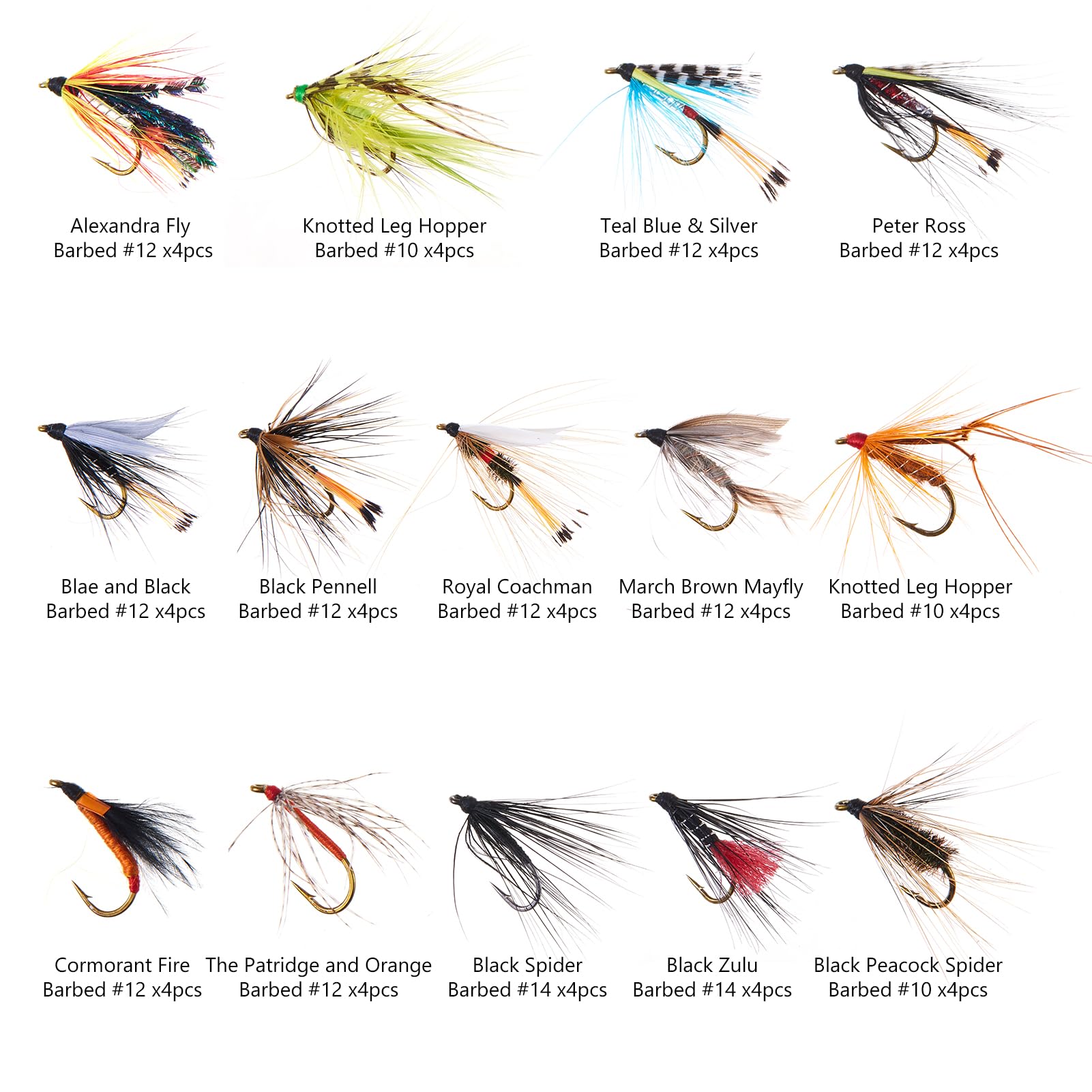 BASSDASH Fly Fishing Wet Flies for Trout Salmon Fishing Nymphs Streamers with Fly Box