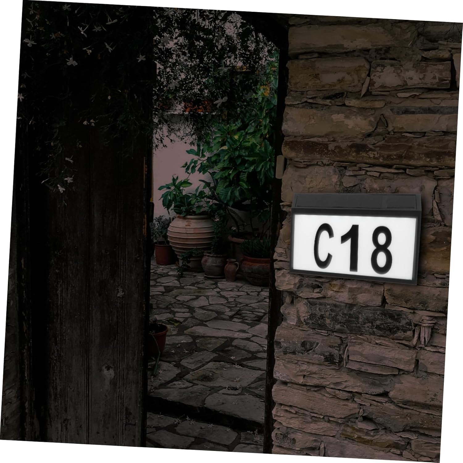 DOITOOL Solar-powered House Light Led Address Sign Solar Number Plaque Weatherproof Garden Door Lighting