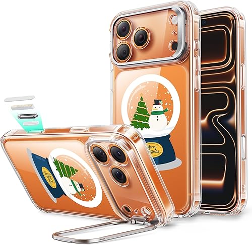 Vista 229 de ESR - Funda para iPhone 15 compatible con MagSafe, funda protectora de grado militar con soporte integrado, cubierta trasera resistente a