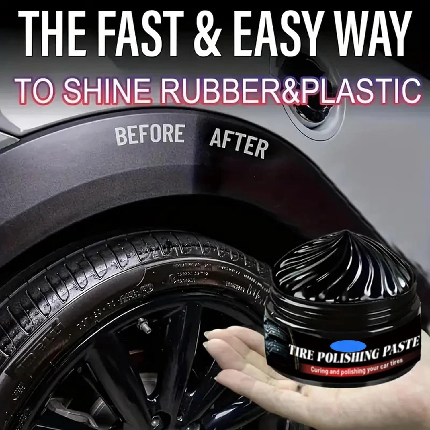 Peiiwdc Automotive Tire Brightening Coating Cream Rubber Wheel Shines Gloss Restorer Cream Car Tyre Polishing Tire Polishing Waxing