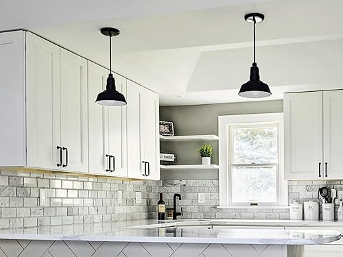 Miniatura 9 de Steel Lighting Co. Inglewood - Lámpara de granero  Lámpara montada en el techo  Cúpula redonda de 8 pulgadas  Montaje empotrado  Colgante moderno de