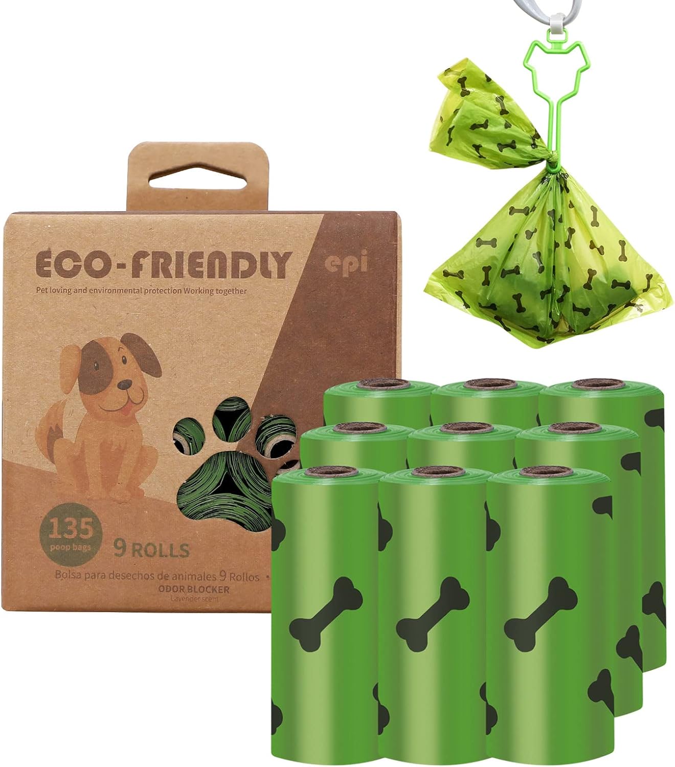 Sellamzdm Dog Poop Bags, Extra Thick Pet Waste Bags, Leak-proof Poop Bags for Dogs, Each Dog Poop Bag Measures 9 x 13 Inches, 15 Doggy…