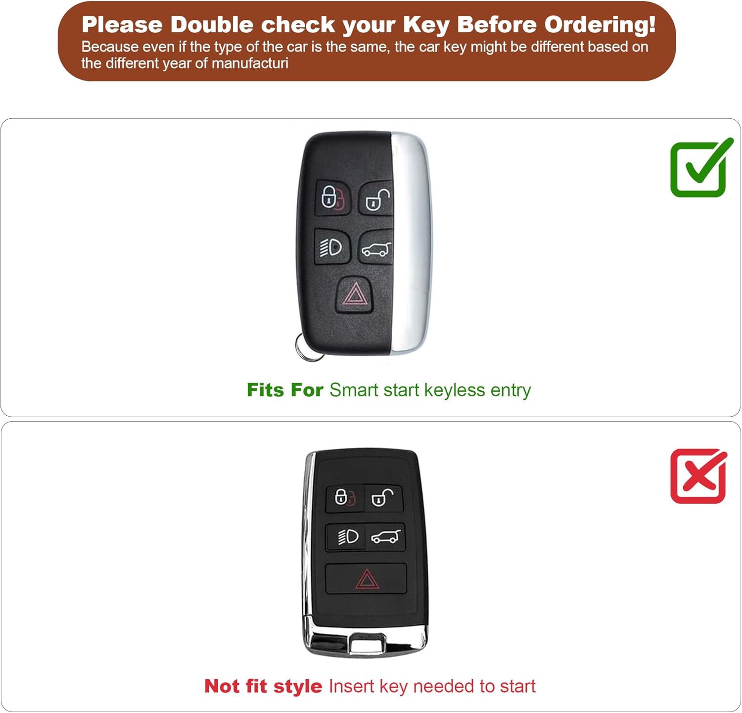 for Land Rover Jaguar Key Fob Cover Leather Case for Evoque Velar Sport Discovery Freelander2 LR4 Sport Jaguar XF - XE F-TYPE
