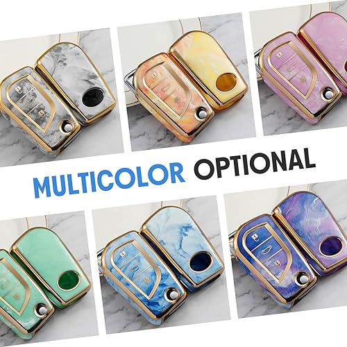 Miniatura 7 de Funda para llavero compatible con Toyota de 3 botones Avalon Camry Corolla Fortuner Highlander Levin RAV4 LE Sequoia Sienna Tacoma Tundra Yaris