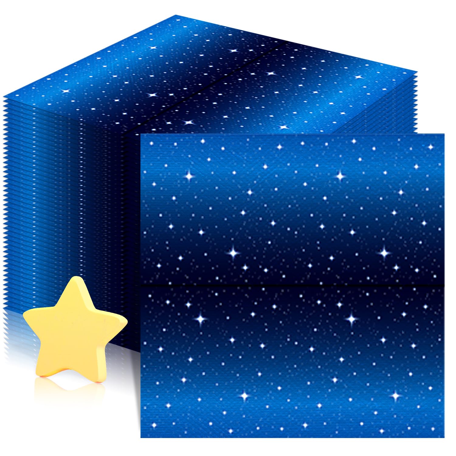100 Pcs Space Starry Napkins Galaxy Party Napkins Supplies 13 x 13 Inches Starry Night Decorations Napkins Starry Night Galaxy Paper Napkins for Star Planet Themed Decorations