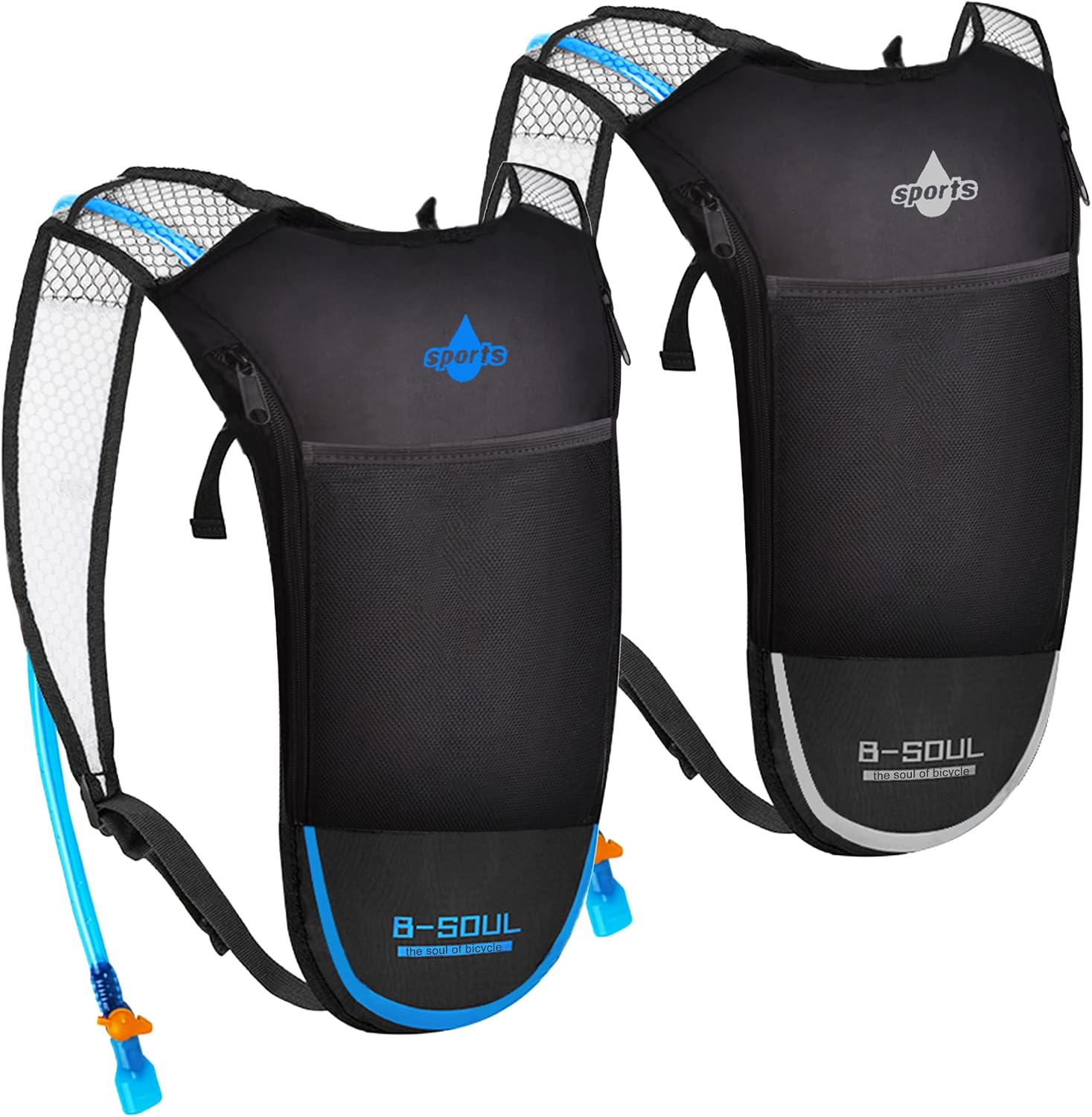 ACVCY Hydration Backpack with 2L Water Bladder, Backpack Reservoirs Water Bladder Daypack for Festivals, Raves, Running, Hiking, Biking (2 Pack)
