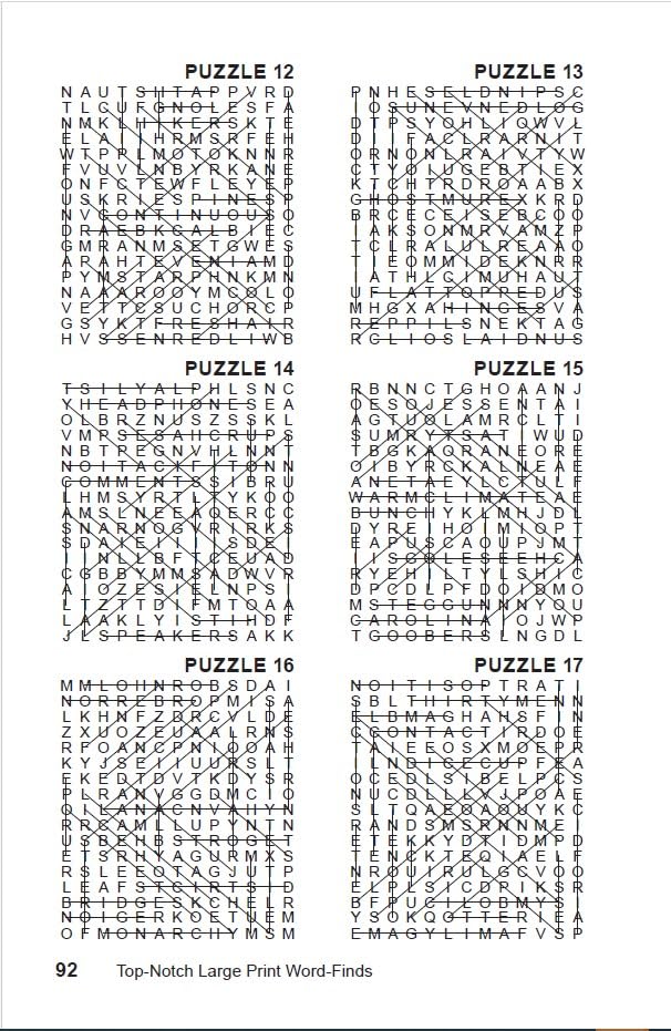 Top Notch Large Print Word-Finds Word Search Puzzle Book image 5