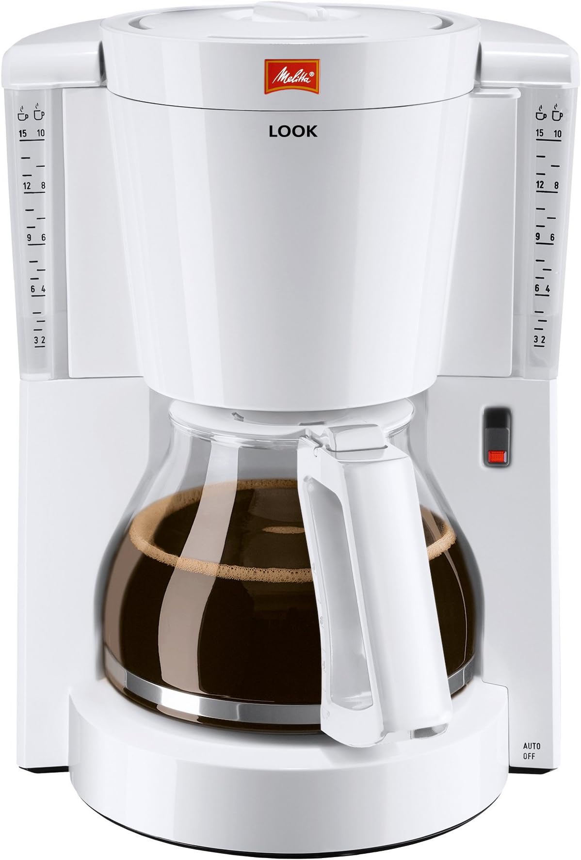 MelittaMelitta Look IV, 1011-01, Filter Coffee Machine with Glass Jug, Aroma Selector, White