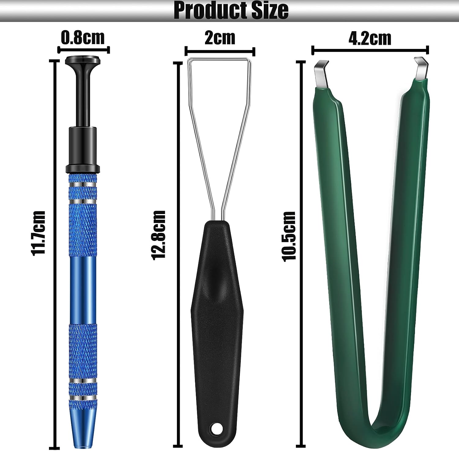 Minatee 9 Pcs Keyboard Lube Switch Puller Kit Ic Extractor, Key Cap Puller, Elbow Tweezers, Pointed Tweezers, Flat Head Fine & Head Grease Brush Compatible with Switches for Modding and Maintenance