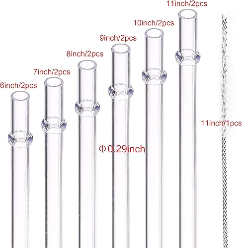 Miniatura 10 de DAKOUFISH Pajitas de plástico reutilizables negras de 6 pulgadas, 7 pulgadas, 8 pulgadas, 9 pulgadas, 10 pulgadas, 11 pulgadas, para frascosvasos de