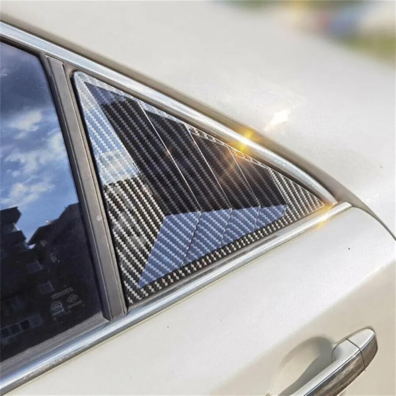 2 Pcs Car Rear Louver Window Side Shutter Cover Trim Compatible for Camry Sedan 2006-2011 Sticker Vent Scoop ABS Carbon Fiber Accessories