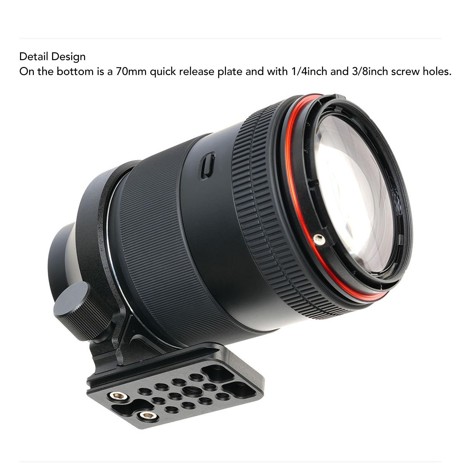 Tripod Mount Ring for SAMYANG AF 35 to 150mm, Lens Collar for, Tripod Mount Collar with 1/4 inch and 3/8 inch Screw Holes, 70mm Quick Release Plate