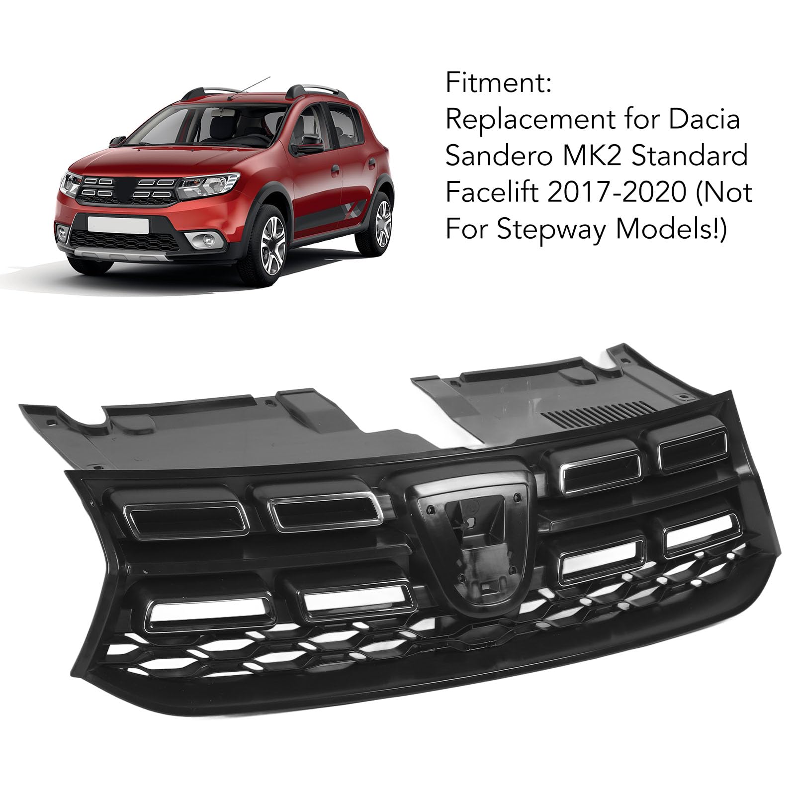 Parrilla Capó Seat Alhambra 7m Rejilla Delantera Seat Alhambra 7M 2000-2010 - Parrilla Superior Izquierda, ABS Rejilla Superior Izquierda Alhambra